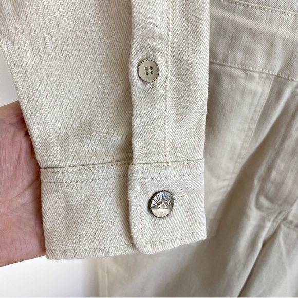 Faherty Overland Twill Jumpsuit Womens Small Natural Ivory Cream Casual NWT - Picture 9 of 13